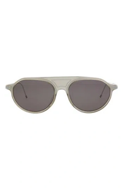 Thom Browne 55mm Aviator Sunglasses In Gray