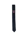 Thom Browne Icon Slim Tie Embroidered Detail In Black