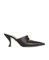 Thom Browne Chic Flat Penny Sandals With 7.5 Cm Heel For Women In Black