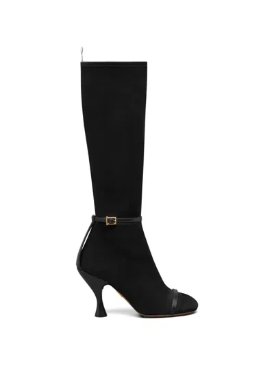 Thom Browne 90mm Trompe L'oeil 4-bar Knee-high Boots In Black