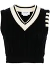 Thom Browne Cropped V Neck Pullover Vest In 蓝色