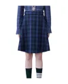 Thom Browne A-line Check-pattern Skirt In Blue