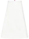 Thom Browne A-line Cotton Midi Skirt In White