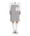 Thom Browne A-line Merino Wool Midi Skirt In Gray