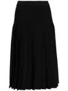 THOM BROWNE A-LINE PLEATED MIDI SKIRT