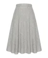Thom Browne A-line Speckle-knit Midi Skirt In Gray
