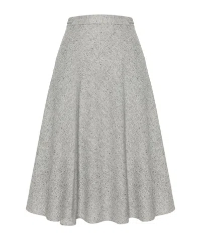 THOM BROWNE A-LINE SPECKLE-KNIT MIDI SKIRT