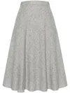 Thom Browne A-line Speckle-knit Midi Skirt In Grey