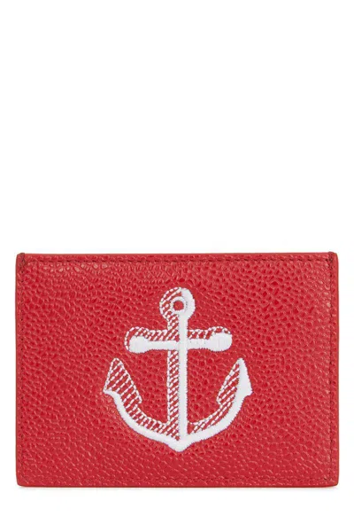 Thom Browne Aanchor Card Holder In Red