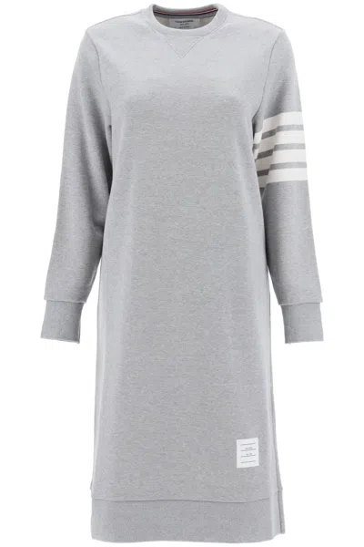 Thom Browne Abito In Felpa 4 Bar In Lt Grey