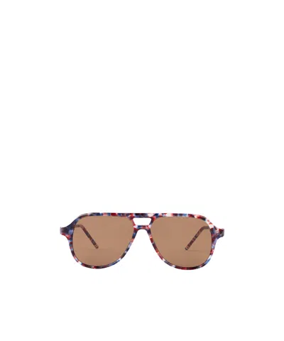 Thom Browne Abstract-pattern Sunglasses In Brown