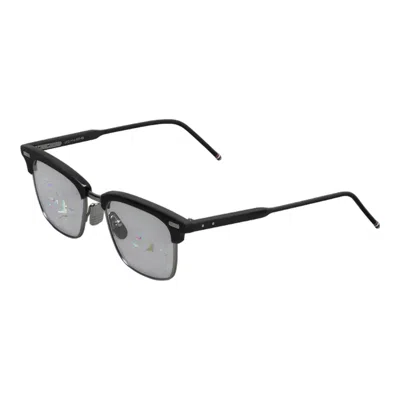 Thom Browne Acetate And Titanium Rectangular Eyeglasses Unisex In Black