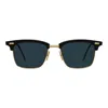 Thom Browne Acetate And Titanium Rectangular Sunglasses Unisex In Black