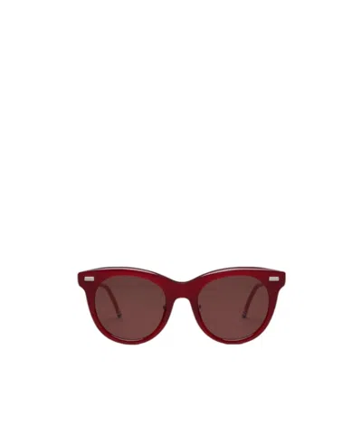 Thom Browne Acetate Cateye Sunglasses In Burgundy
