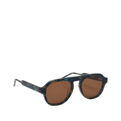 Thom Browne Acetate Oval Sunglasses Unisex In Brown