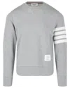 Thom Browne Classic Sweatshirt In Classic Loopback With Engineered 4 Bar