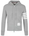 Thom Browne Two-way Zip-up Hoodie With Signature Stripe Detail