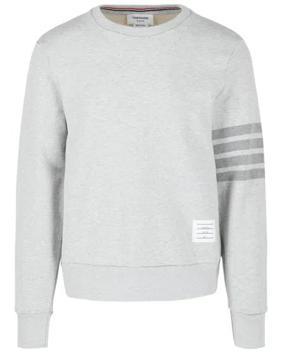 Thom Browne Classic Sweatshirt In Classic Loopback With Engineered 4 Bar In Grey