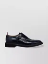 Thom Browne Almond Toe Lace-up Shoes With Rubber Sole In Black