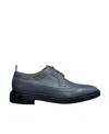 Thom Browne Almond-toe Leather Brogues In Gray