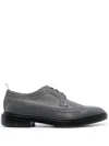 Thom Browne Almond-toe Leather Brogues In Grey