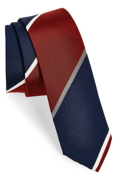 Thom Browne Alternative Stripe Silk & Cotton Mogador Tie In Multi