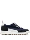 Thom Browne Low-top Sneakers Crafted From Premium Calf Leather In Blue