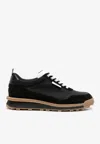 Thom Browne Alumni Paneled Sneakers In Black