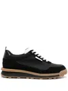 Thom Browne Black Tech Nylon Alumni Sneakers In Black