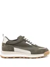 Thom Browne Alumni Suede Sneakers In Green