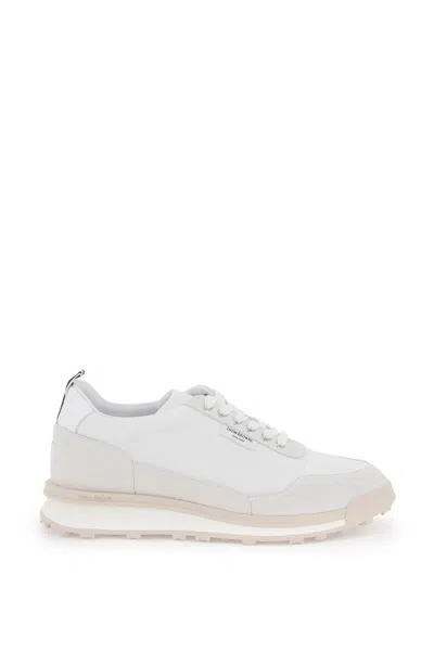 Thom Browne Leather-trimmed Sneakers In White