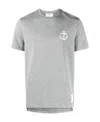 Thom Browne Anchor-embroidered Cotton T-shirt In Gray