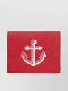 Thom Browne Anchor Motif Leather Wallet With Textured Finish