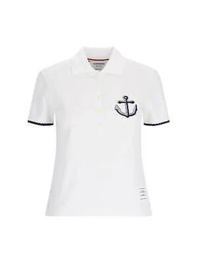 Pre-owned Thom Browne Anchor Polo Shirt In White