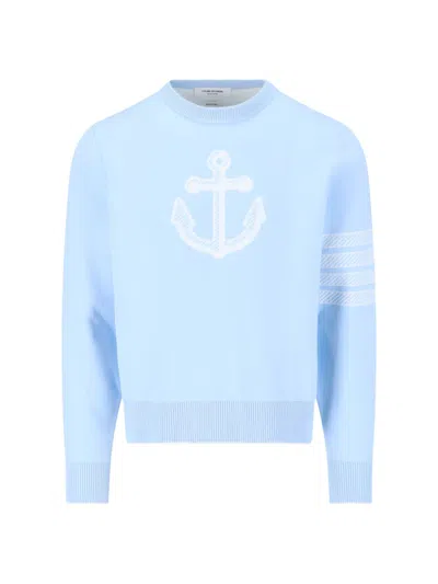 THOM BROWNE 'ANCHOR PRINT' LOGO SWEATER