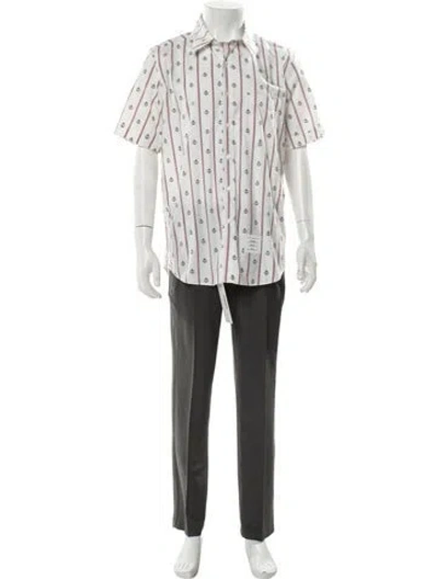 Pre-owned Thom Browne Anchor Printed Shirt In White