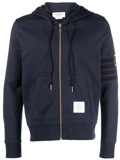 Thom Browne Anchor Zip-up Hoodie In Blue