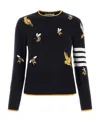 Thom Browne Animal-embroidered Jumper In Black