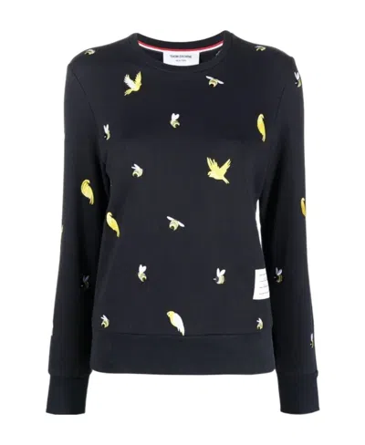 Thom Browne Animal-embroidered Sweatshirt In Black