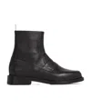 Thom Browne Ankle Leather Boots In Black