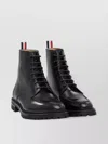 Thom Browne Ankle Length Lug Sole Boots With Pull Tab