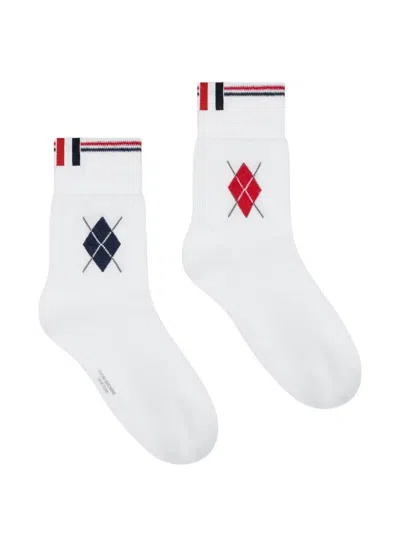 Thom Browne Ankle-length Socks In Burgundy