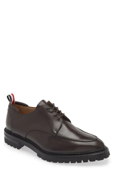 Thom Browne Leather Derby Shoes In Brown