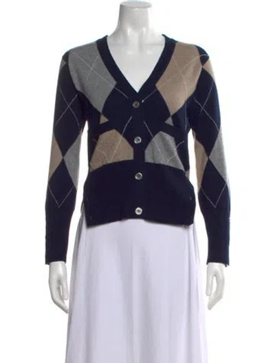 Pre-owned Thom Browne Argyle Cashmere Sweater W/ Tags In Gray
