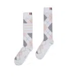 Thom Browne Argyle Intarsia-knit Socks In Neutral