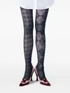 Thom Browne Argyle Sheer Tights And Mesh Panties In Blue