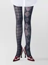Thom Browne Argyle Sheer Tights And Mesh Panties In Blue