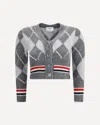 Thom Browne Argyle V-neck Cardigan In Multi