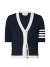 Thom Browne Argyle-knit Cardigan In Blue