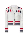 Thom Browne Argyle-pattern Cardigan In Multi